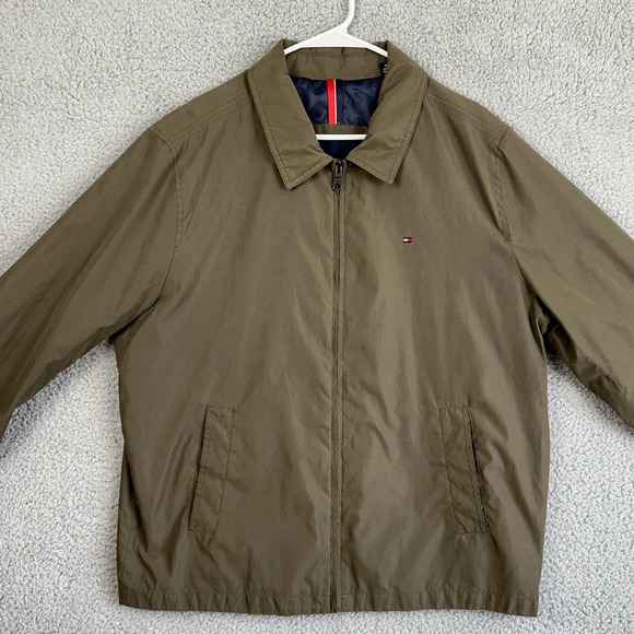 Tommy Hilfiger Jacket Windbreaker Mens XL Brown Full Zip Long Sleeve Outdoor - Picture 2 of 11